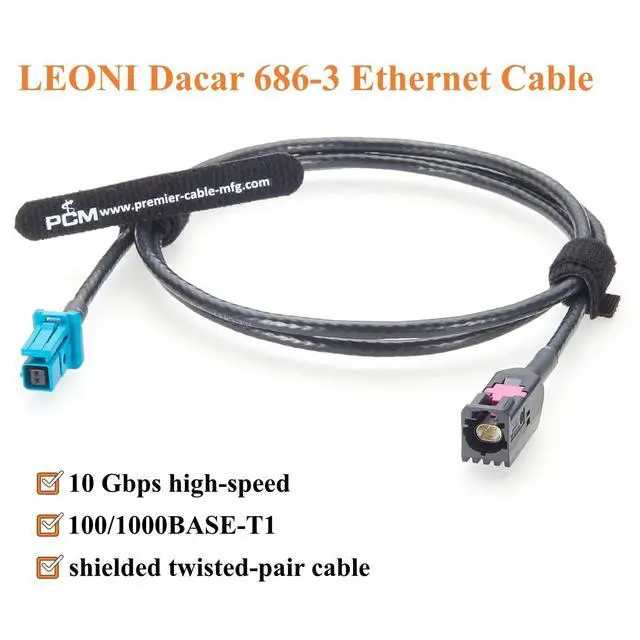 Alt view image 5 of 7 - TE GEMnet Male to MATEnet Female Automotive Ethernet Cable 10Gbps 100/1000BASE-T1 Shielded Vehicle Network Cable 2368003-1 to 2302510-9 for ADAS Camera, Robotaxi, Telematics, Infotainment(2M/6.6FT)