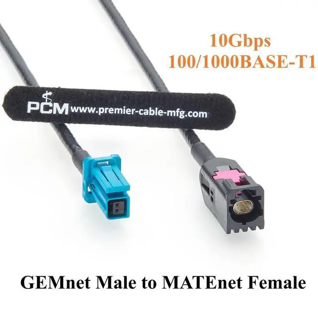 Alt view image 7 of 7 - TE GEMnet Male to MATEnet Female Automotive Ethernet Cable 10Gbps 100/1000BASE-T1 Shielded Vehicle Network Cable 2368003-1 to 2302510-9 for ADAS Camera, Robotaxi, Telematics, Infotainment(2M/6.6FT)