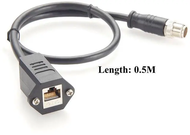 Alt view image 2 of 6 - Panel Mount M12 8 Pin X-Code to RJ45 CAT6A Industrial Ethernet Cable Waterproof High Flex Shielded M12 Gige Cable with Screw Compatible Cognex in Sight Industrial Camera Automation(0.5M)