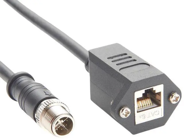 Alt view image 5 of 6 - Panel Mount M12 8 Pin X-Code to RJ45 CAT6A Industrial Ethernet Cable Waterproof High Flex Shielded M12 Gige Cable with Screw Compatible Cognex in Sight Industrial Camera Automation(0.5M)
