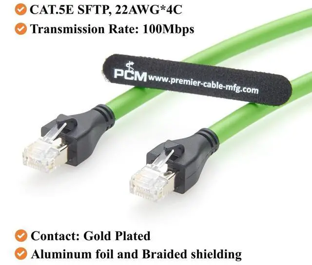 Alt view image 3 of 7 - RJ45 Male to Male Industrial Ethernet Cable 100Mbps CAT5e Shielded High Flex Drag Chain Cable for PROFINET, EtherCAT, PLC, Robotics, Machine Vision, Industrial Automation (2M/6.6FT)