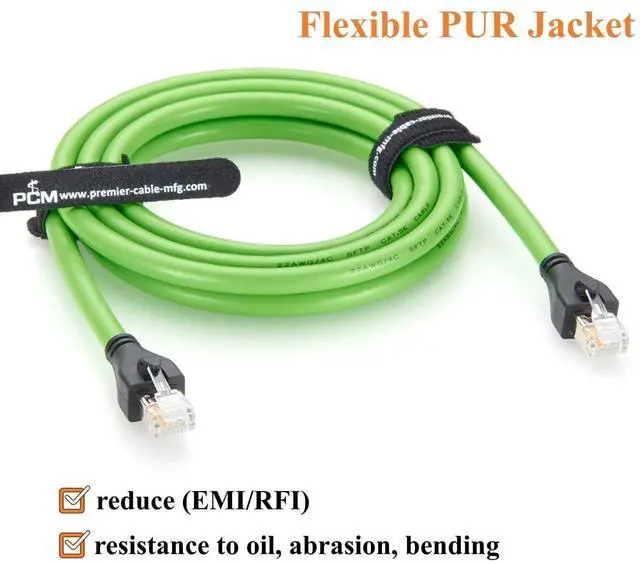 Alt view image 5 of 7 - RJ45 Male to Male Industrial Ethernet Cable 100Mbps CAT5e Shielded High Flex Drag Chain Cable for PROFINET, EtherCAT, PLC, Robotics, Machine Vision, Industrial Automation (2M/6.6FT)