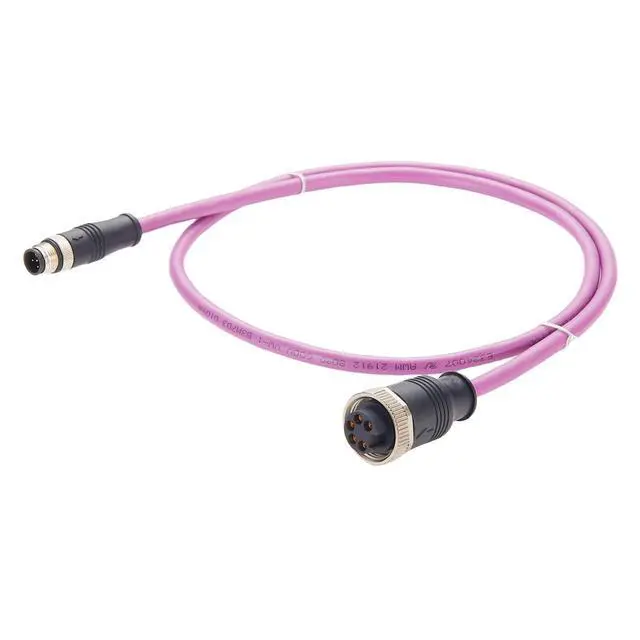 Alt view image 2 of 3 - 5 Poles 7/8"-16UNF Female to M12 5Pin Male Extension Cable Mini-Change to Micro-Change Circular Connector IP67 Backbone Trunk Cable for DeviceNet CANopen NMEA 2000 Sensor IO Module (Purple, 1M/3.28FT)