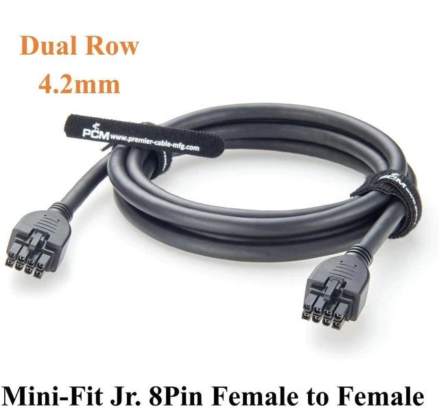 Alt view image 2 of 7 - Mini-Fit Jr. 4.2mm 8Pin Female to Female Receptacle OTS Overmolded Cable Dual Row 8 Circuits Power & Signal Cable Compatible with 39-01-2080, 2451350820 (5PCS, 2M/6.6FT)