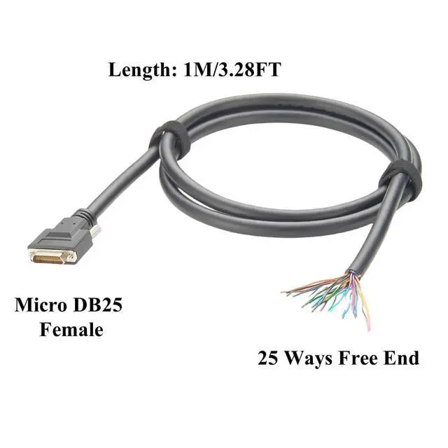 Alt view image 2 of 7 - 25 Pin Micro-D Micro DB25 Female to Open End Pigtail Cable (1M/3.28FT)