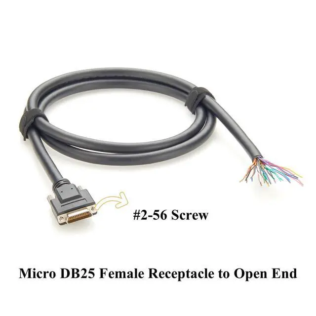 Alt view image 3 of 7 - 25 Pin Micro-D Micro DB25 Female to Open End Pigtail Cable (1M/3.28FT)