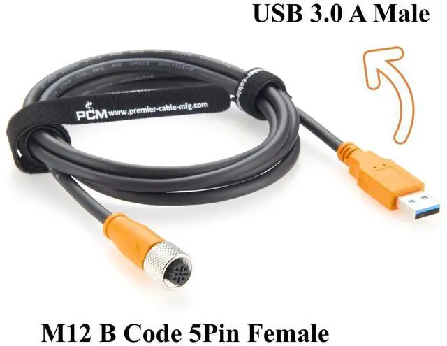 Alt view image 2 of 6 - IP67 USB 3.0 A Male to M12 B Code 5Pin Female Extension Cable 480Mbps Industrial USB 3.0 Connection Cable Compatible with IFM E12689 for PLC, Machine Vision, Industrial Automation(1.5M/4.92FT)