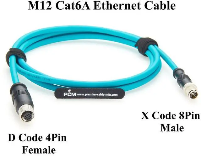 Alt view image 2 of 6 - IP67 M12 X Code Male to D Code Female Ethernet Connection Cable Cat6A High-Flex Drag Chain Shielded Compatible with IFM E80412 for Profinet, EtherNet/IP, Modbus TCP, PLC, Robotics(2M/6.6FT)