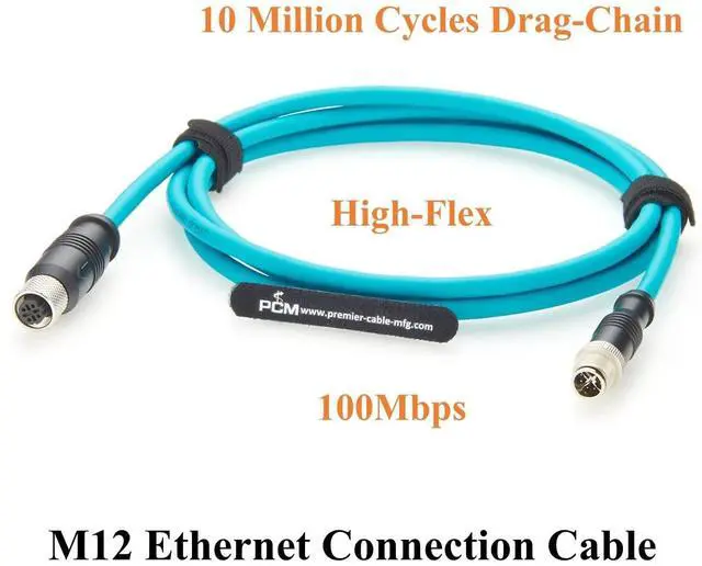 Alt view image 3 of 6 - IP67 M12 X Code Male to D Code Female Ethernet Connection Cable Cat6A High-Flex Drag Chain Shielded Compatible with IFM E80412 for Profinet, EtherNet/IP, Modbus TCP, PLC, Robotics(2M/6.6FT)