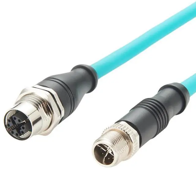 Alt view image 4 of 7 - M12 8Pin X Code Male to Female Extension Cable M12 Bulkhead Panel Mount CAT6A Industrial Ethernet GigE Cable High Flex Shielded S/FTP Compatible Cognex Industrial Camera Ethernet Switches(0.3M/1FT)