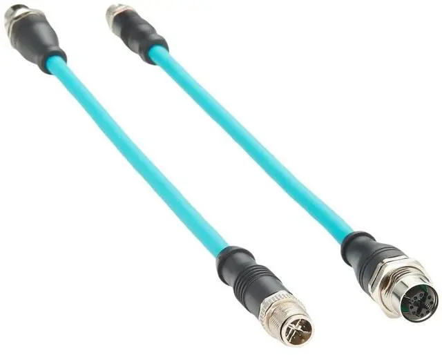 Alt view image 3 of 7 - M12 8Pin X Code Male to Female Extension Cable M12 Bulkhead Panel Mount CAT6A Industrial Ethernet GigE Cable High Flex Shielded S/FTP Compatible Cognex Industrial Camera Ethernet Switches(0.3M/1FT)