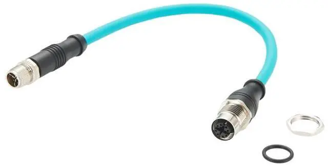 Alt view image 5 of 7 - M12 8Pin X Code Male to Female Extension Cable M12 Bulkhead Panel Mount CAT6A Industrial Ethernet GigE Cable High Flex Shielded S/FTP Compatible Cognex Industrial Camera Ethernet Switches(0.3M/1FT)