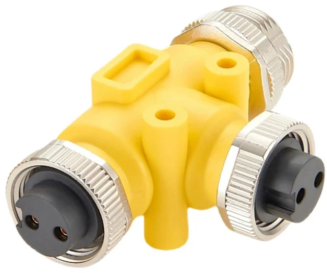 Main image of 3 Way Mini-Change 7/8"-16UNF Circular Connector IP67 7/8" 2 Pin Male to Female Tee Splitter T Distributor Backbone Trunk Cable T Connector for DeviceNet Canopen NMEA 2000 Profibus IO-Link (2Pin)
