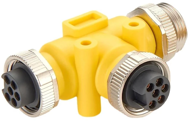 Main image of 3 Way Mini-Change 7/8"-16UNF Circular Connector IP67 7/8" 6 Pin Male to Female Tee Splitter T Distributor Backbone Trunk Cable T Connector for DeviceNet Canopen NMEA 2000 Profibus IO-Link (6Pin)