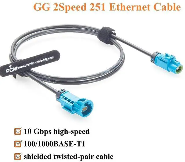 Alt view image 5 of 7 - IP67 Waterproof H-MTD Male to Female Automotive Ethernet Cable Rosenberger E6S14E-1CAZ5-Z to E6K14A-1CAZ5-Z 10Gbps 100/1000BASE-T1 for ADAS Camera, Robotaxi, LiDAR, ECU, Telematics (5M/16.4FT)
