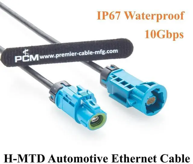 Alt view image 7 of 7 - IP67 Waterproof H-MTD Male to Female Automotive Ethernet Cable Rosenberger E6S14E-1CAZ5-Z to E6K14A-1CAZ5-Z 10Gbps 100/1000BASE-T1 for ADAS Camera, Robotaxi, LiDAR, ECU, Telematics (5M/16.4FT)