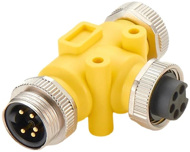 Main image of 3 Way Mini-Change 7/8"-16UNF Circular Connector IP67 7/8" 5 Pin Male to Female Tee Splitter T Distributor Backbone Trunk Cable T Connector for DeviceNet Canopen NMEA 2000 Profibus IO-Link (5Pin)