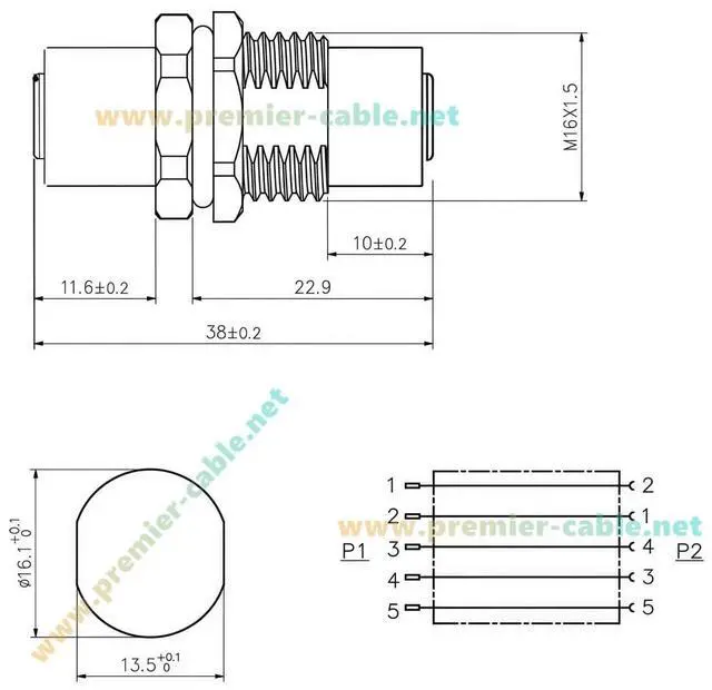 Alt view image 5 of 7 - M12 B Code 5Pin Bulkhead Connector IP67 M12 Female to Female Panel Mount Circular Connector Socket Shielded Receptacle for PROFIBUS, Sensors, Control Panels (1PC)