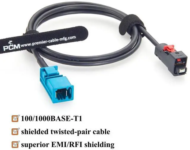 Alt view image 5 of 7 - Amphenol NETBridge A Code Female to TE MATEnet Z Code Male Automotive Ethernet Cable NTHCF011A10S to 2302461-9 100/1000BASE-T1 Shielded Cable for ADAS, Camera, ECU, Telematics(1M/3.28FT)
