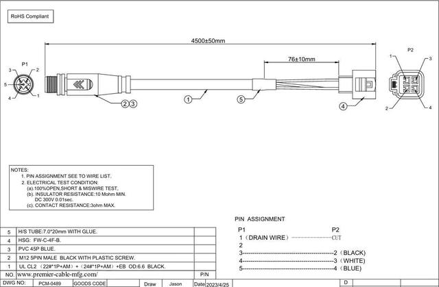 Alt view image 3 of 3 - NMEA2000 N2K 4Pin Engine Interface Cable Compatible with Yamaha Outboard Engine 2006-2023 Replace 000-0120-37 3004.6865(4.5M/14.76FT) (Cable+T Connector)
