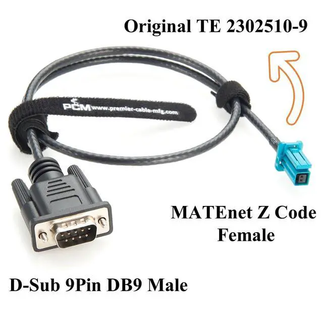 Alt view image 3 of 6 - Original TE MATEnet 2302510-9 Female to DB9 RS232 Male Connection Cable 1000BASE-T1 for Automotive Ethernet Diagnostic, CAN Bus Communication Test, Vehicle ECU Testing(0.62m)