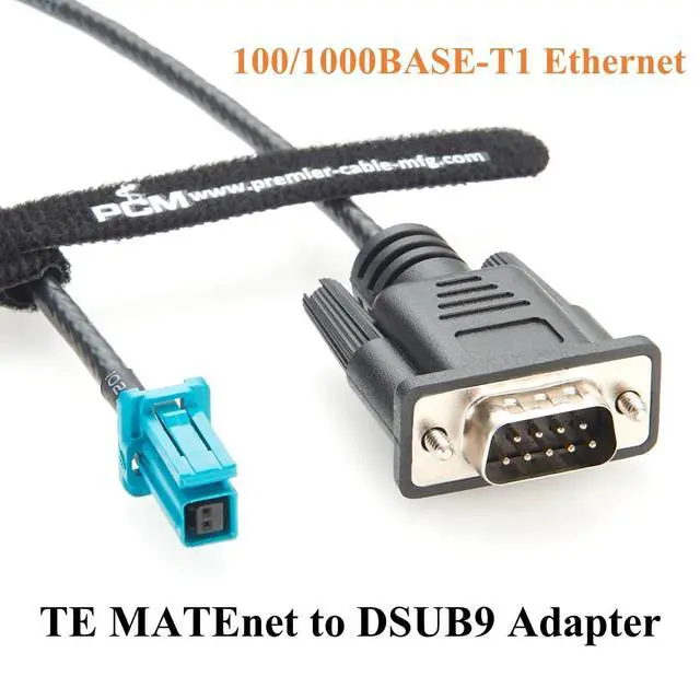 Alt view image 5 of 6 - Original TE MATEnet 2302510-9 Female to DB9 RS232 Male Connection Cable 1000BASE-T1 for Automotive Ethernet Diagnostic, CAN Bus Communication Test, Vehicle ECU Testing(0.62m)