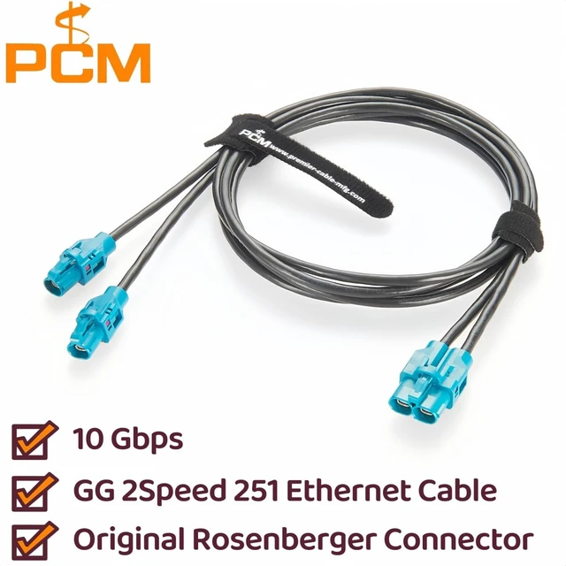 Alt view image 2 of 7 - Original Rosenberger E6K10B-1CAZ5-Z to E6K10A-1CAZ5-Z H-MTD Automotive Ethernet Cable Assembly 10Gbps H-MTD Dual Cavity to Single Cavity Harness GG 2Speed 251 for ADAS, Autonomous Driving(1M/3.28FT)