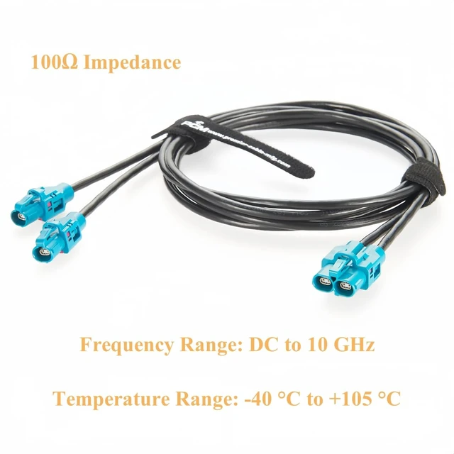 Alt view image 5 of 7 - Original Rosenberger E6K10B-1CAZ5-Z to E6K10A-1CAZ5-Z H-MTD Automotive Ethernet Cable Assembly 10Gbps H-MTD Dual Cavity to Single Cavity Harness GG 2Speed 251 for ADAS, Autonomous Driving(1M/3.28FT)