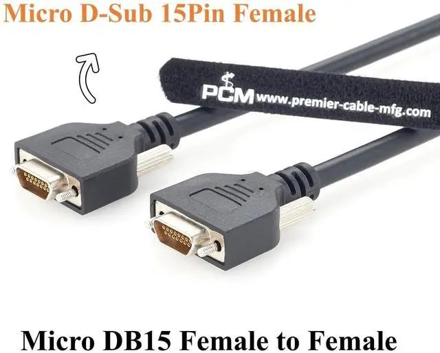 Alt view image 2 of 7 - Micro-D 15 Pin Micro DB15 Female to Female Cable (2M/6.6FT)