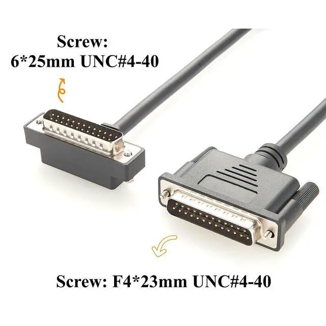 Alt view image 4 of 7 - Right Angle DB25 Male to Male Cable Low Profile D-Sub 25Pin Shielded Cable (5M/16.4FT)