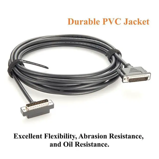 Alt view image 5 of 7 - Right Angle DB25 Male to Male Cable Low Profile D-Sub 25Pin Shielded Cable (5M/16.4FT)