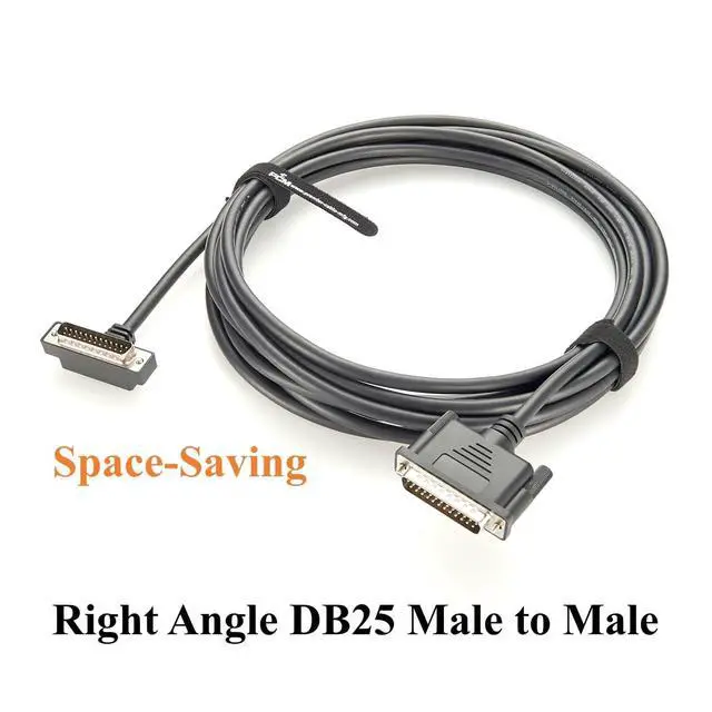 Alt view image 6 of 7 - Right Angle DB25 Male to Male Cable Low Profile D-Sub 25Pin Shielded Cable (5M/16.4FT)