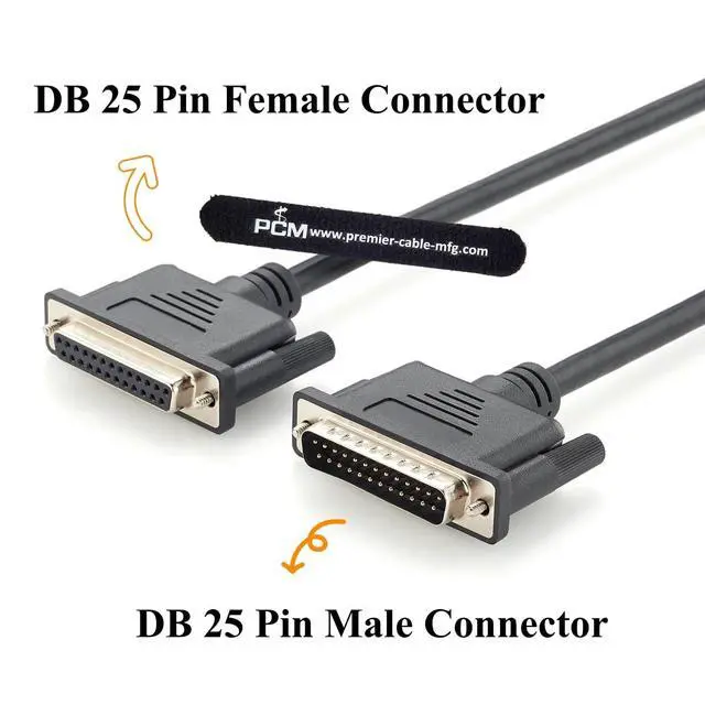 Alt view image 2 of 7 - DB25 Male to Female Extension Cable 25 Pin D-Sub Shielded Cable (2M/6.6FT)