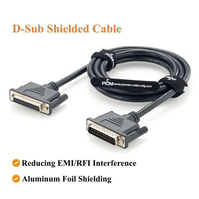 Alt view image 3 of 7 - DB25 Male to Female Extension Cable 25 Pin D-Sub Shielded Cable (2M/6.6FT)