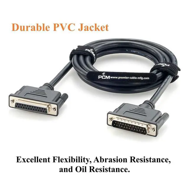 Alt view image 5 of 7 - DB25 Male to Female Extension Cable 25 Pin D-Sub Shielded Cable (2M/6.6FT)