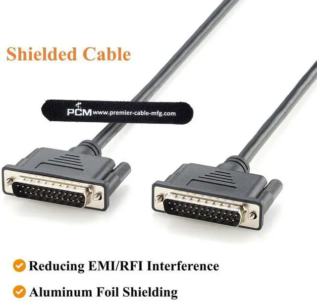 Alt view image 4 of 7 - 25 Pin D-Sub DB25 Male to Male Shielded Cable Compatible with PCL-10125 (2M/6.6FT)