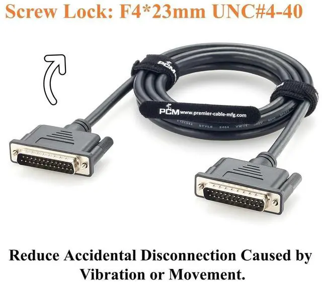 Alt view image 5 of 7 - 25 Pin D-Sub DB25 Male to Male Shielded Cable Compatible with PCL-10125 (2M/6.6FT)