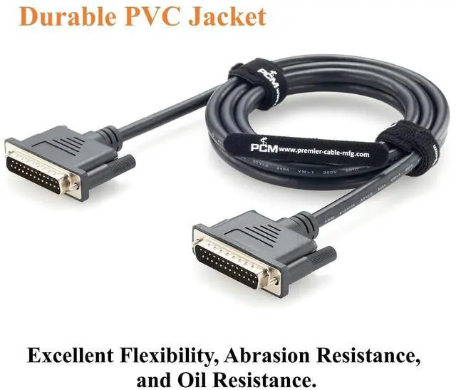 Alt view image 6 of 7 - 25 Pin D-Sub DB25 Male to Male Shielded Cable Compatible with PCL-10125 (2M/6.6FT)