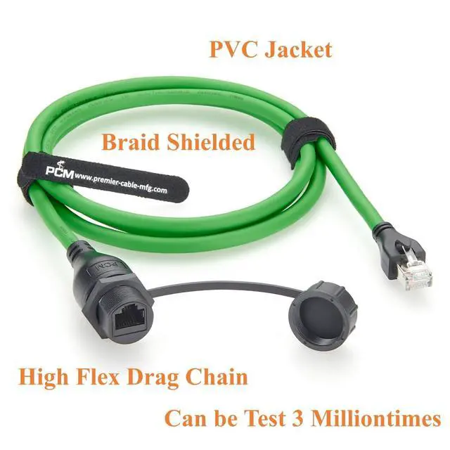 Alt view image 5 of 7 - Profinet RJ45 Male to Female Extension Cable Flush Panel Mount 10Gbps Cat6A Ethernet LAN Network Cord IP67 Waterproof Shielded for GigE Vision, Industrial Camera, 3D Imaging (1.5M/4.92FT)