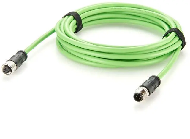 Main image of Profinet M12 4 Pin D Code Male to Female Extension Cable Waterproof Shielded Cat5 Ethernet High Flex Cable for Industrial Camera, Automation, Encoder, Sensor, Drag Chain Robot (Straight, 5M/16.4FT)