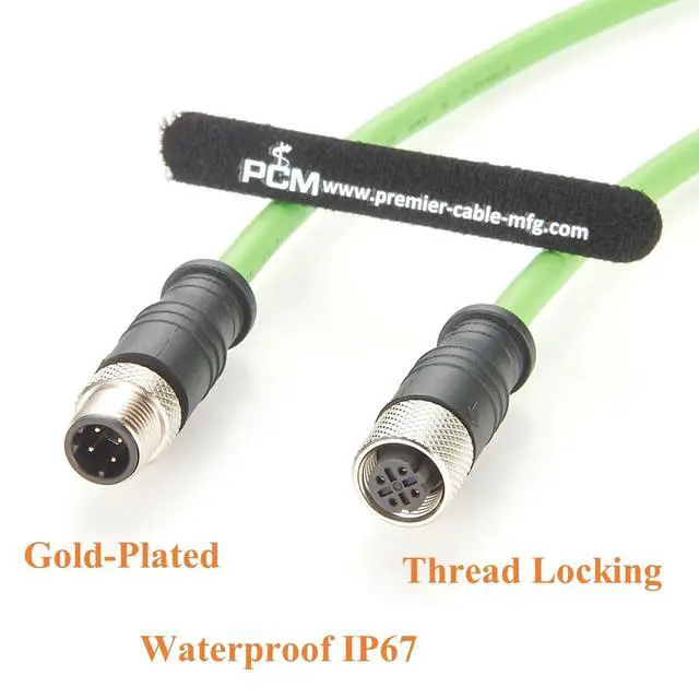Alt view image 4 of 7 - Profinet M12 4 Pin D Code Male to Female Extension Cable Waterproof Shielded Cat5 Ethernet High Flex Cable for Industrial Camera, Automation, Encoder, Sensor, Drag Chain Robot (Straight, 5M/16.4FT)