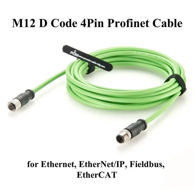 Alt view image 5 of 7 - Profinet M12 4 Pin D Code Male to Female Extension Cable Waterproof Shielded Cat5 Ethernet High Flex Cable for Industrial Camera, Automation, Encoder, Sensor, Drag Chain Robot (Straight, 5M/16.4FT)
