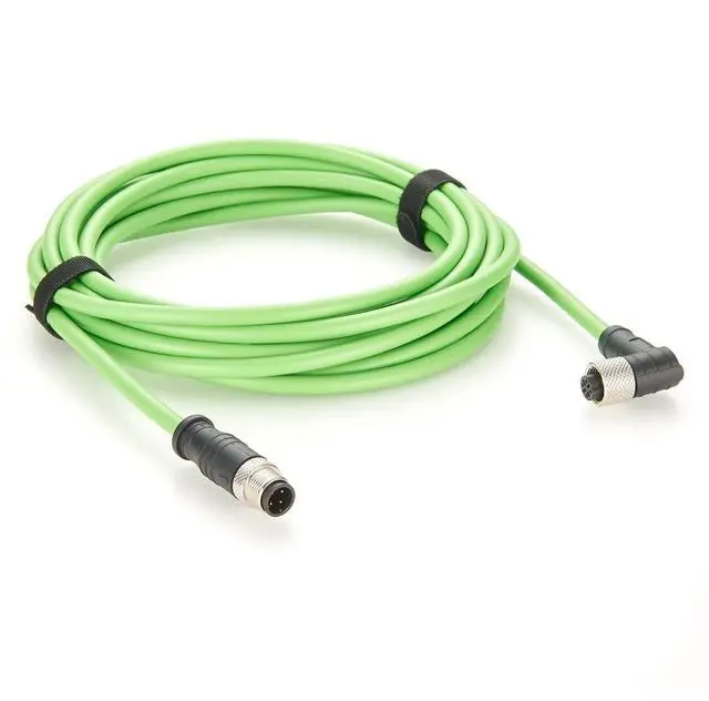 Main image of Profinet M12 4 Pin D Code Male to Female Extension Cable Waterproof Shielded Cat5 Ethernet High Flex Cable for Industrial Camera, Automation, Encoder, Sensor, Drag Chain Robot (Right Angle, 5M/16.4FT)