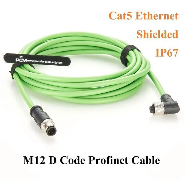 Alt view image 2 of 7 - Profinet M12 4 Pin D Code Male to Female Extension Cable Waterproof Shielded Cat5 Ethernet High Flex Cable for Industrial Camera, Automation, Encoder, Sensor, Drag Chain Robot (Right Angle, 5M/16.4FT)