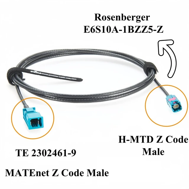 Alt view image 3 of 6 - Rosenberger H-MTD Male E6S10A-1BZZ5-Z to TE MATEnet Male 2302461-9 Automotive Ethernet Cable 1Gbps 100/1000BASE-T1 Shielded Wire Harness for ADAS, Camera, Infotainment(2M/6.6FT)