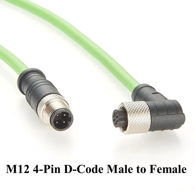 Alt view image 7 of 7 - Profinet M12 4 Pin D Code Male to Female Extension Cable Waterproof Shielded Cat5 Ethernet High Flex Cable for Industrial Camera, Automation, Encoder, Sensor, Drag Chain Robot (Right Angle, 5M/16.4FT)