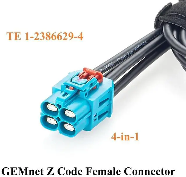 Alt view image 3 of 7 - TE 4-in-1 GEMnet Female to MATEnet Female Automotive Ethernet Cable(1.64FT)