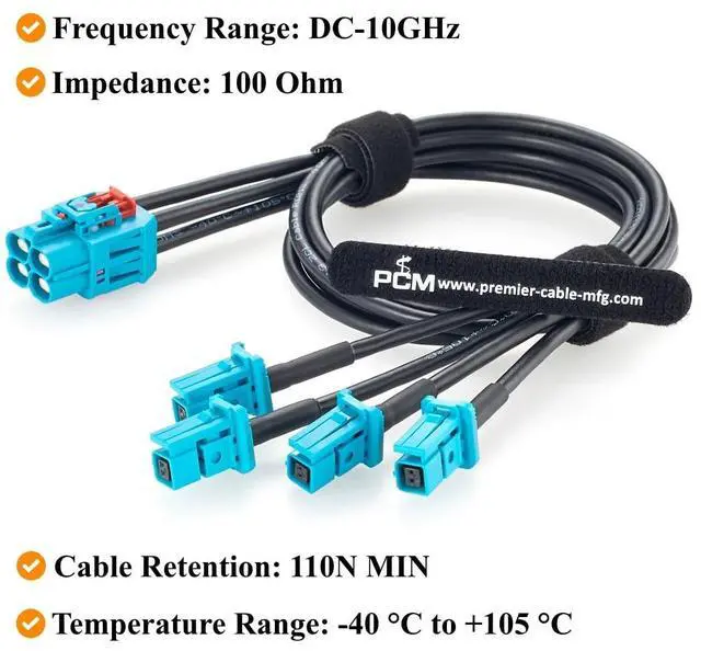 Alt view image 5 of 7 - TE 4-in-1 GEMnet Female to MATEnet Female Automotive Ethernet Cable(1.64FT)
