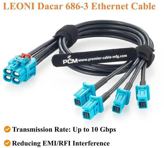 Alt view image 6 of 7 - TE 4-in-1 GEMnet Female to MATEnet Female Automotive Ethernet Cable(1.64FT)