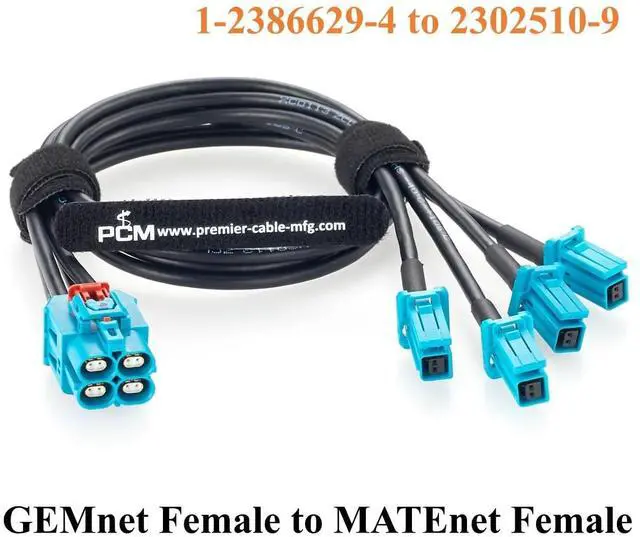 Alt view image 7 of 7 - TE 4-in-1 GEMnet Female to MATEnet Female Automotive Ethernet Cable(1.64FT)